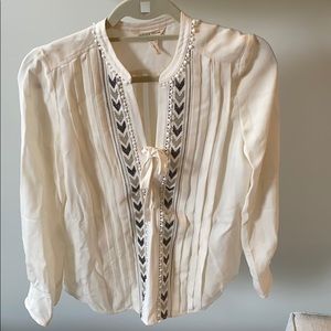 Rebecca Taylor cream silk top